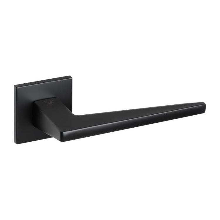 Klamka do drzwi wewnętrznych VDS KD Lima Fit na rozecie kwadratowej R67F, czarny BDR  Cechy produktu:  Producent: VDS  Model: KD Lima Fit  Typ rozety:   Grubość rozety: 6 mm  Wykończenie: Czarny BDR