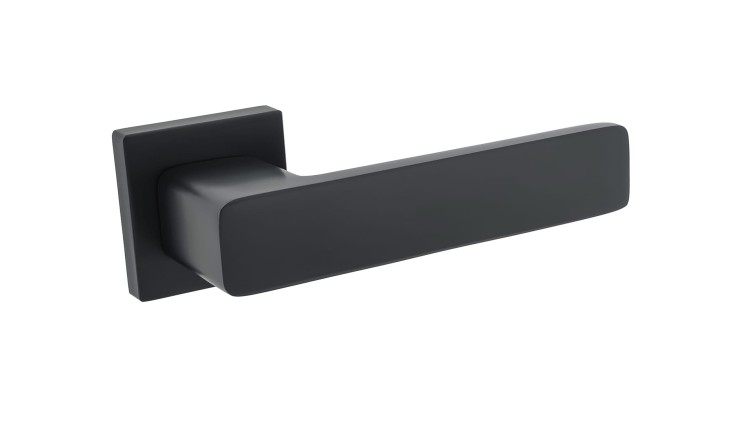 Klamka IVO – rozeta kwadratowa czarna .Producent Alubrass Szyld Kwadrat Rozmiar 52mmx52mm Kolor Czarny Grubość Rozety 10 mm