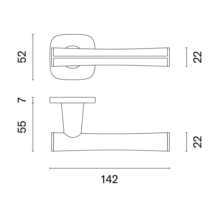 Klamka APRILE DAVIDIA ROZETA QR SLIM 7MM BK/BLACK LEATHER - czarny matowy / czarna skóra