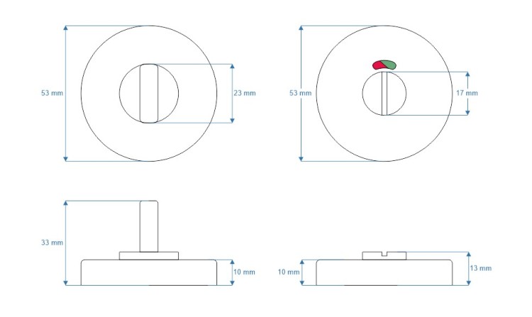 Rozeta KD Candix- okrągła R8 stal nierdzewna WC