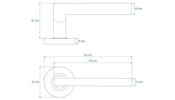 Klamka KD Candix rozeta okrągła R8 stal nierdzewna bdr-Klasa 3