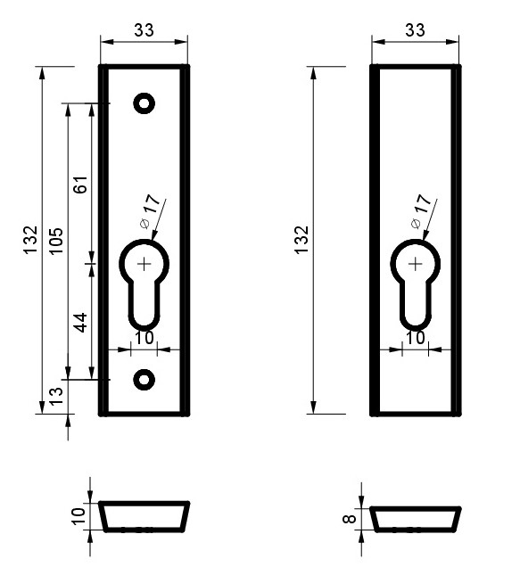 Szyld SLIM zewnętrzny na wkład - Tytan-105 mm