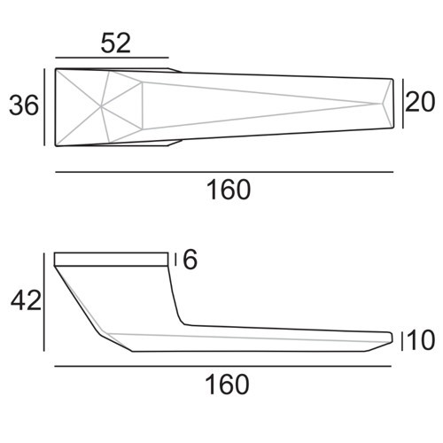 Klamka Veris R76F złoty PVD