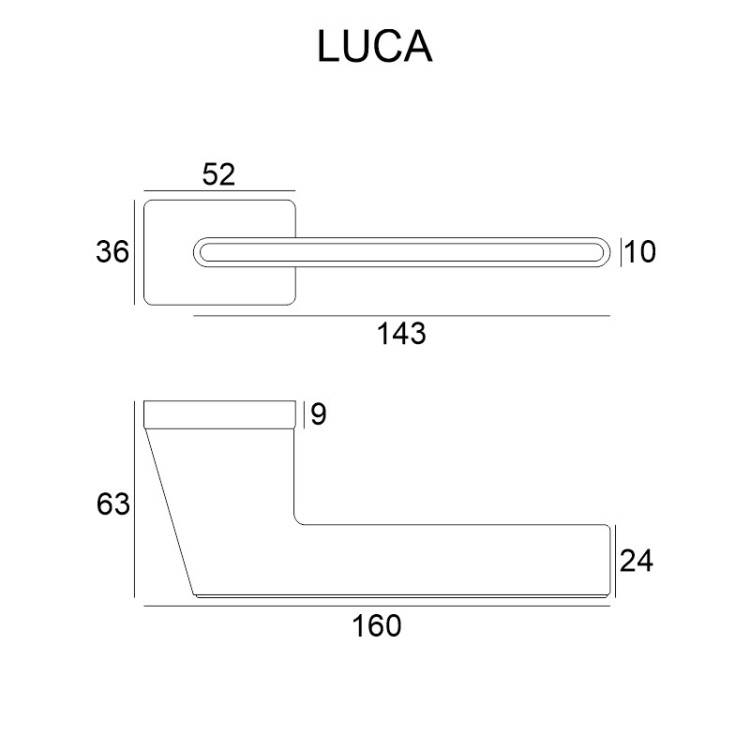 Klamka Luca Insert chrom szczotkowany/czarny