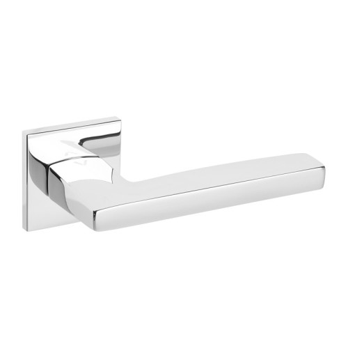 Klamka Metrik Q Fit Chrom – nowoczesna klamka do drzwi wewnętrznych i zewnętrznych | VDS | Rozeta Slim 6 mm | Klasa 4