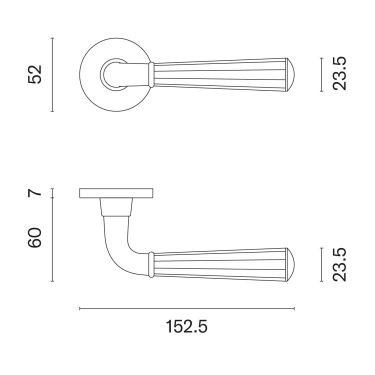 Klamka APRILE MARIGOLD ROZETA R SLIM 7MM KG - zloty matowy