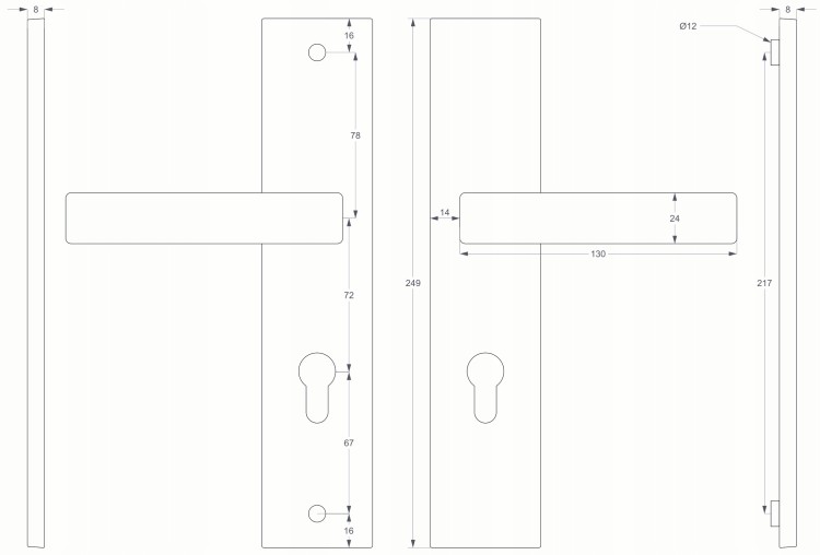 Klamka zewnętrzna Xen czarny 72
