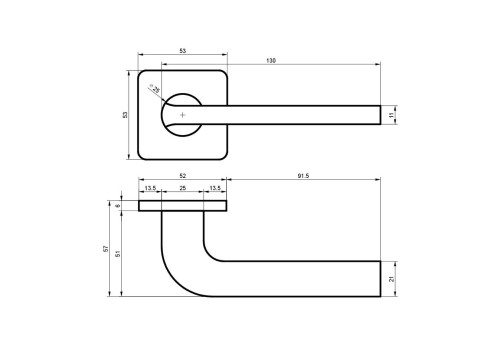 Klamka AURETTA SLIM rozeta kwadrat chrom mat BLITZ