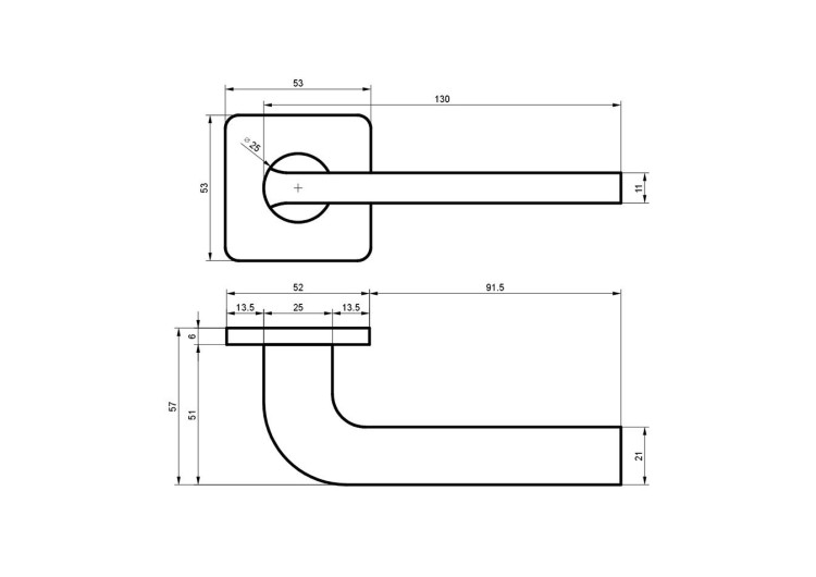 Klamka AURETTA SLIM rozeta kwadrat czarny BLITZ