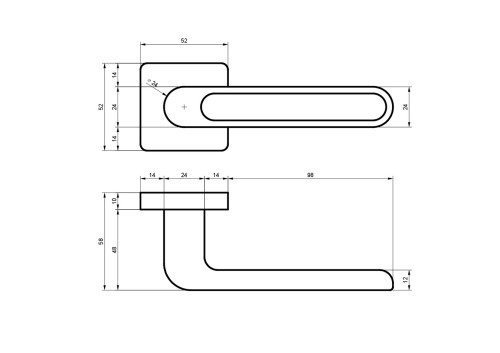Klamka NUVILO rozeta kwadrat czarny BLITZ