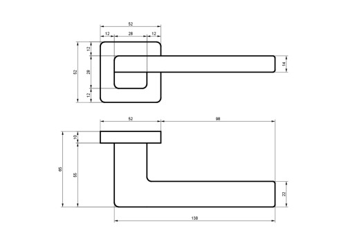 Klamka STIVEN rozeta kwadrat satyna mosiądz BLITZ