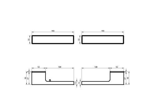 Klamka INTRA SMART rozeta prostokątna czarny/satyna mosiądz BLITZ