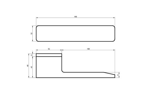 Klamka PEXA SLIM rozeta prostokątna satyna mosiądz BLITZ