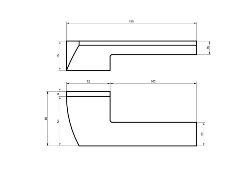 Klamka REVA SLIM rozeta prostokątna czarny BLITZ