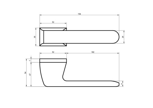 Klamka TEXANO SLIM rozeta prostokątna chrom mat BLITZ