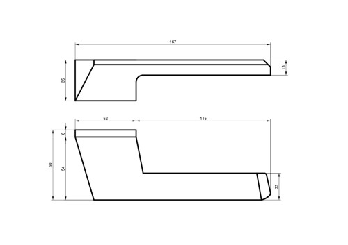 Klamka WOLF SLIM rozeta prostokątna satyna mosiądz BLITZ