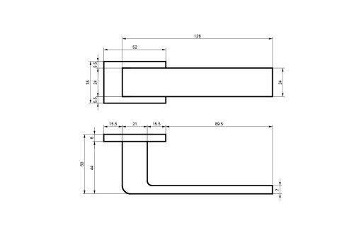 Klamka ZARA SLIM rozeta prostokątna czarny BLITZ