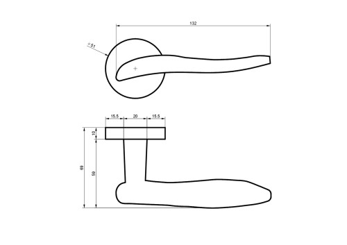 Klamka ENZO rozeta okrągła mosiądz PVD BLITZ