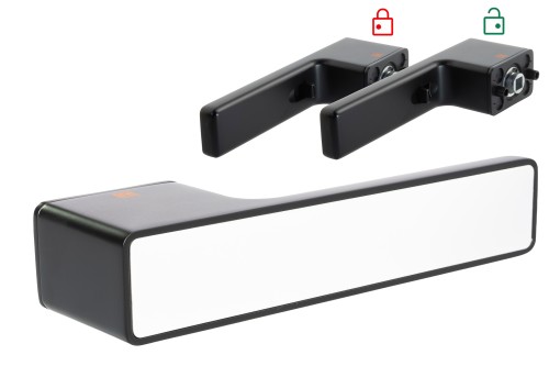 Klamka INTRA SMART BLITZ Czarny/Biały – Designerska Klamka Drzwiowa z Zamknięciem