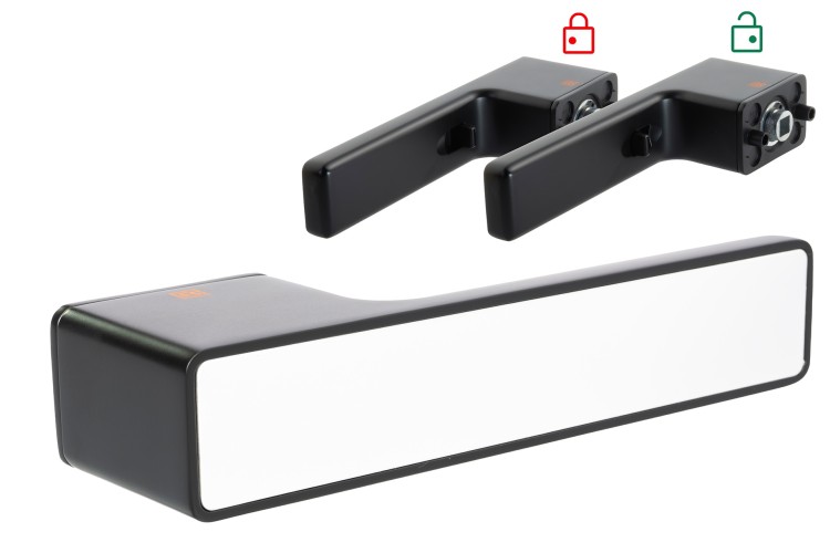 Klamka INTRA SMART BLITZ Czarny/Biały – Designerska Klamka Drzwiowa z Zamknięciem