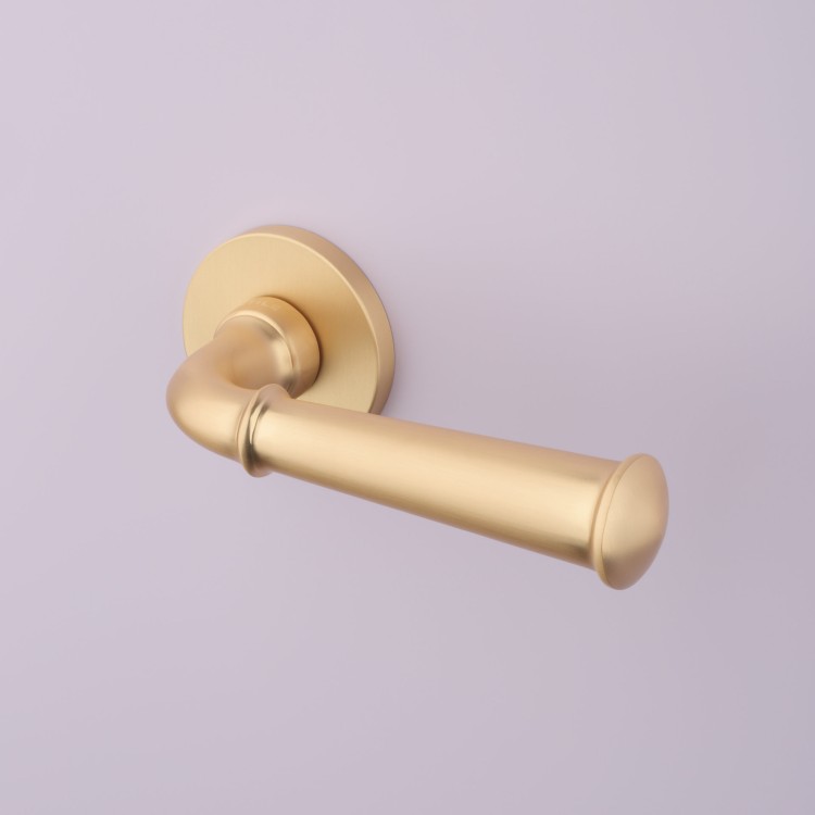Klamka STILE IBRA ROZETA R SLIM 7MM GOLD SATIN - złoty matowy