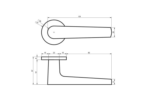 Klamka FYRONA SLIM rozeta okrągła satyna mosiądz BLITZ