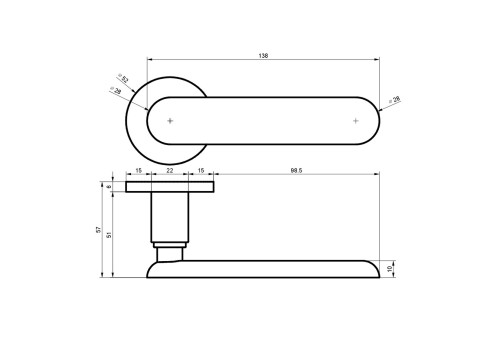 Klamka HIPPER SLIM rozeta okrągła chrom mat BLITZ