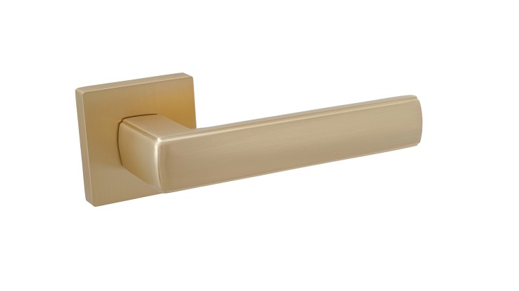 Klamka PANTO rozeta kwadratowa satyna mosiądz