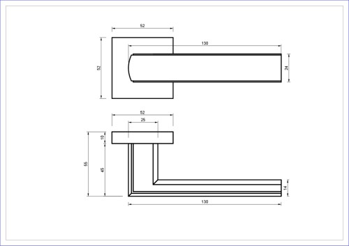 Klamka PANTO rozeta kwadratowa nikiel mat