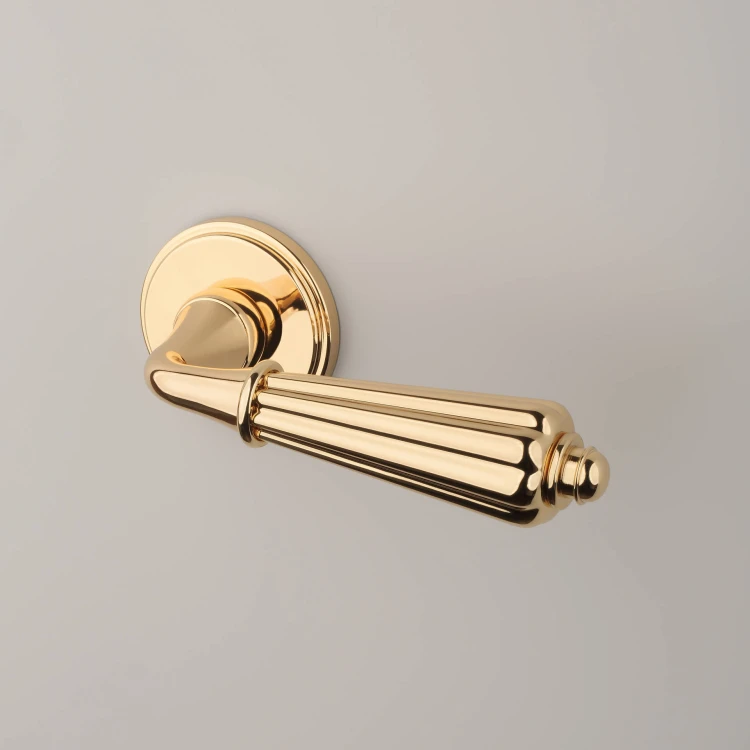 Klamka do drzwi APRILE LIMONA Rozeta R SLIM 7 mm LG – złoty polerowany