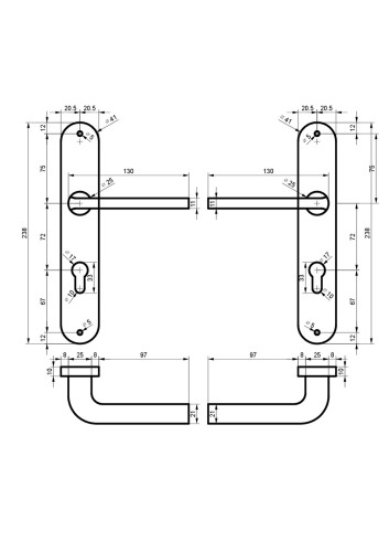 Klamka AURETTA 72 wkład satyna mosiądz BLITZ