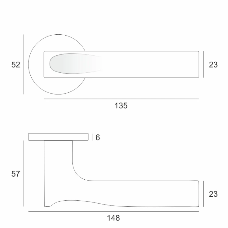 Klamka Tactus Fit złoty satyna VDS – klamka drzwiowa na rozecie FI 52 mm, ultracienka 6 mm