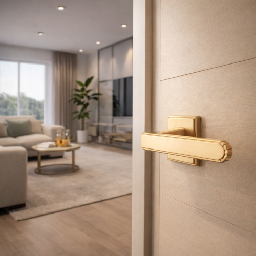 Klamka APRILE MIMOSA QG SLIM 7MM – złoty matowy styl premium