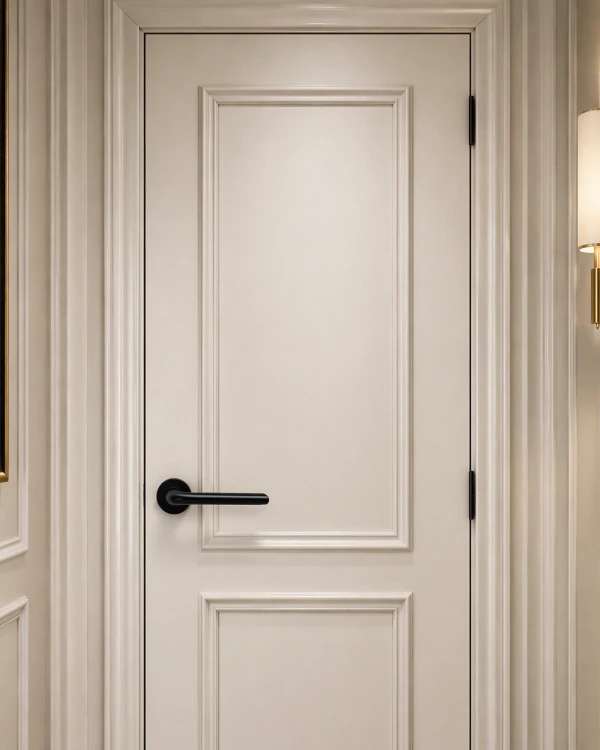 Klamka PETRA SLIM czarna – nowoczesna klamka do drzwi wewnętrznych na okrągłej rozecie