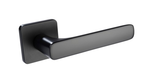 Klamka czarna AZTEC SLIM do drzwi wewnętrznych | Rozeta kwadratowa | Alubrass