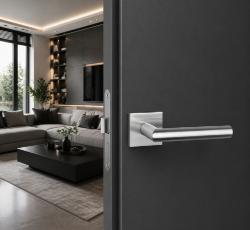 Klamka APRILE ARABIS Q SLIM 7 mm MSC chrom satynowy – nowoczesna klamka do drzwi