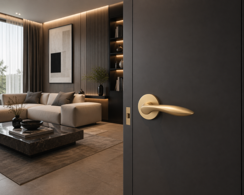 Designerska klamka premium do nowoczesnych drzwi i eleganckich wnętrzach