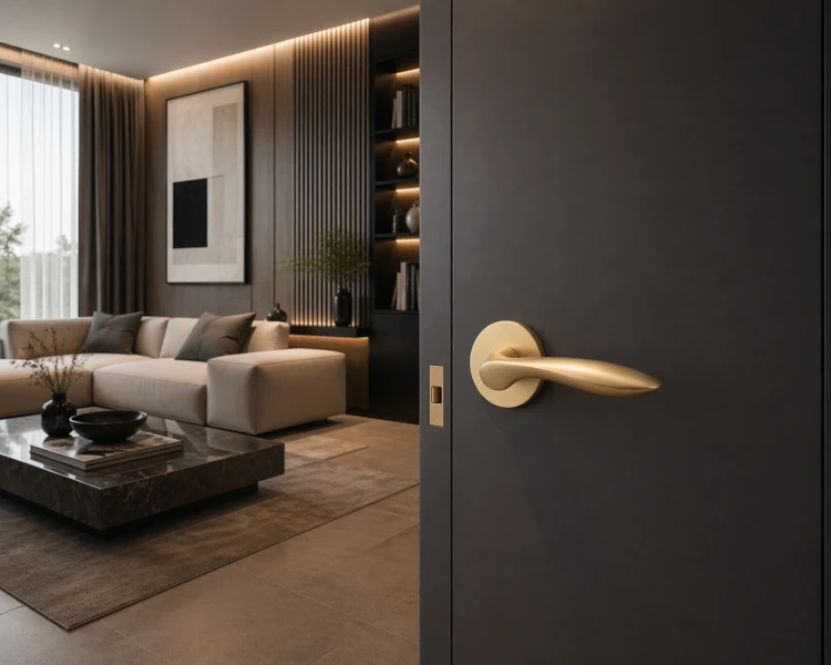 Designerska klamka premium do nowoczesnych drzwi i eleganckich wnętrzach