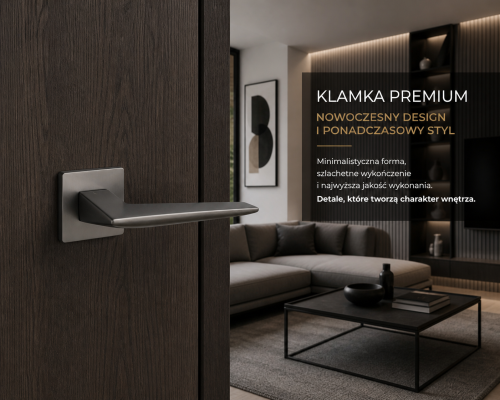 Klamka APRILE IRIS ROZETA Q SUPER SLIM 5MM GYM - grafit do drzwi wewnętrznych