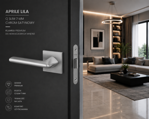 Klamka wewnętrzna chrom satynowy – elegancja w nowoczesnym wydaniu - APRILE LILA