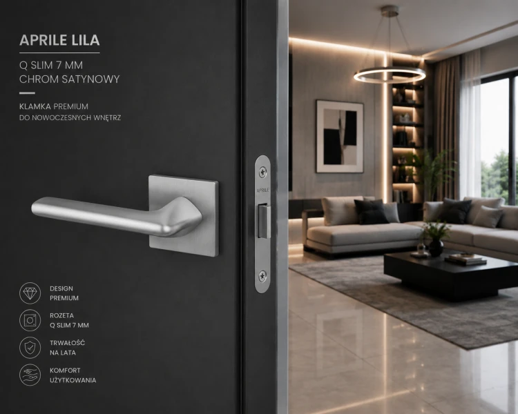 Klamka wewnętrzna chrom satynowy – elegancja w nowoczesnym wydaniu - APRILE LILA
