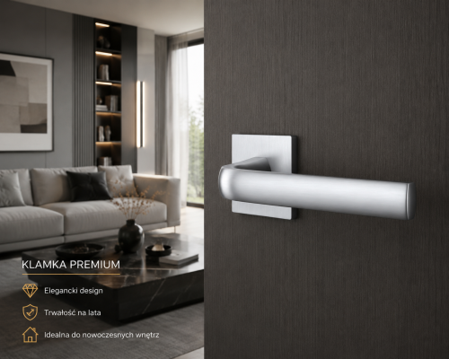 Klamka wewnętrzna chrom satynowy – nowoczesna elegancja i minimalistyczny styl- APRILE MELA