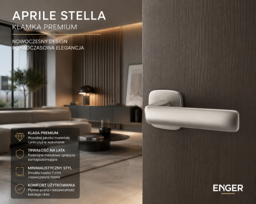 Klamka APRILE STELLA Rozeta QR Slim 7 mm SNM – Nikiel Satyna | Nowoczesna Elegancja i Trwałość Premium
