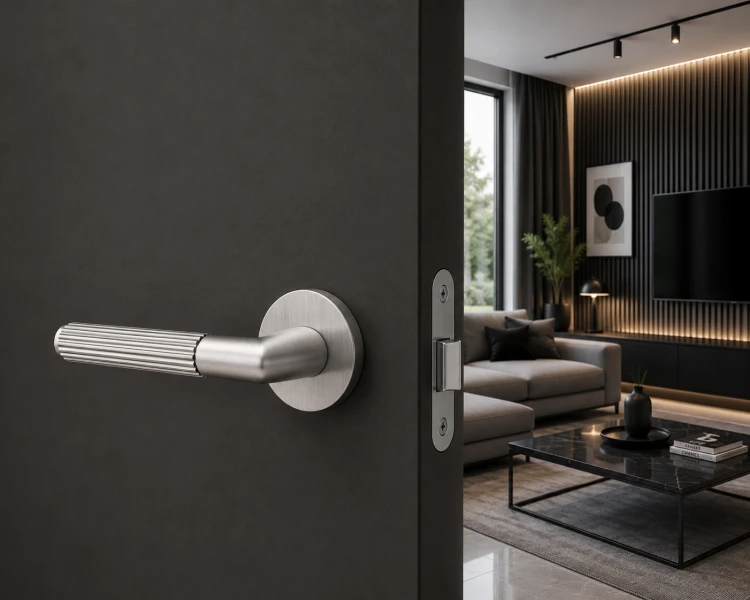 Elegancka klamka KEOPE chrom mat – minimalistyczny design i nowoczesne wykończenie