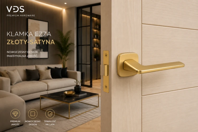 Klamka Ezza Złoty-Satyna VDS – Klamka Premium