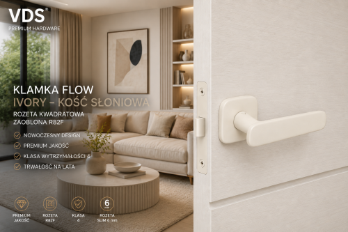 Klamka Flow Ivory VDS – Elegancka Klamka Premium na Rozecie R82F Slim 6 mm