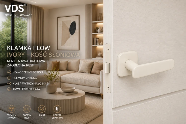Klamka Flow Ivory VDS – Elegancka Klamka Premium na Rozecie R82F Slim 6 mm