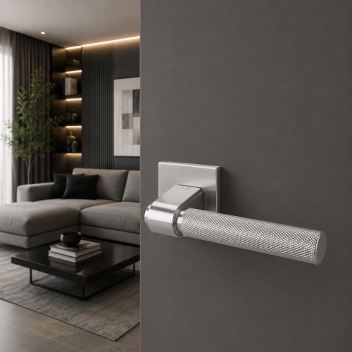 Klamka Granada Fit Chrom Szczotkowany BDR VDS – Klamka Premium Klasy 4 do Drzwi Wewnętrznych | Nowoczesny Design i Profesjonalna Wytrzymałość