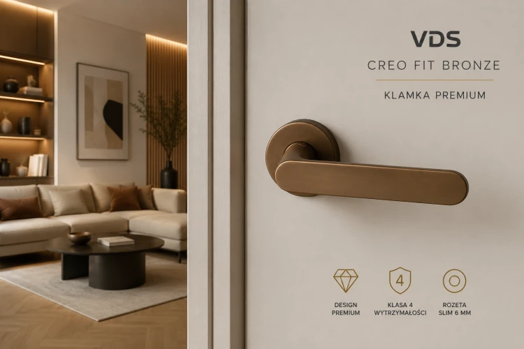Klamka Creo Fit Brąz-Satyna BDR VDS – Designerska Klamka Premium