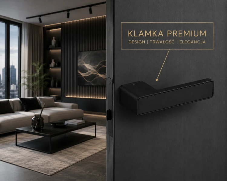 Klamka VDS Imperia Czarna – elegancka klamka premium na rozecie prostokątnej | Klasa 4